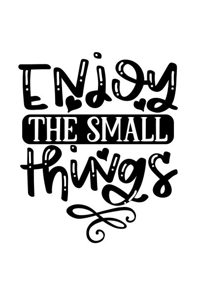 StoryGift Romania Sticker Autocolant 70CM Exterior cu inimioare si textul "Enjoy the small things" - bucura-te d