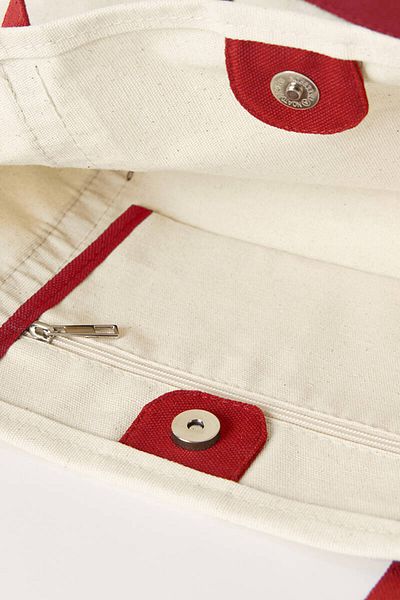 BE BLUE Natural Red Canvas Bag