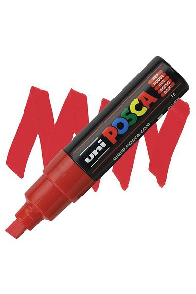 POSCA Pc-8k Paint Marker 8.0 Mm Beveled Tip - Red