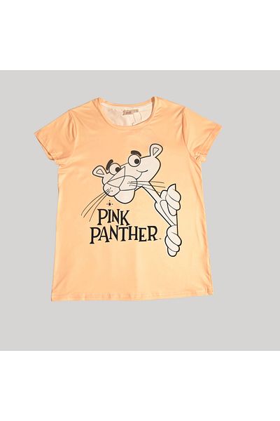 Panther PINK PANTHER WOMENS SHORT SLEEVE PAJAMA SETS , SILKY POLYESTER