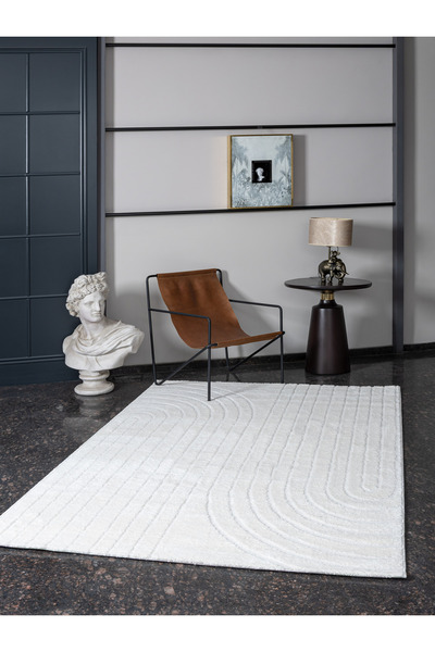 Viviana Home La Passion Iskandinav Salon Halısı Mutfak Halısı Yolluk Beyaz Kr...