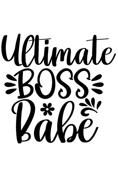 StoryGift Romania Sticker Adeziv 90CM Exterior cu textul in engleza "Ultimate boss babe" - iubita patroana supre