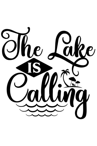StoryGift Romania Sticker Eticheta 50CM Exterior cu mesajul in engleza "The lake is calling" - lacul cheama , Vi