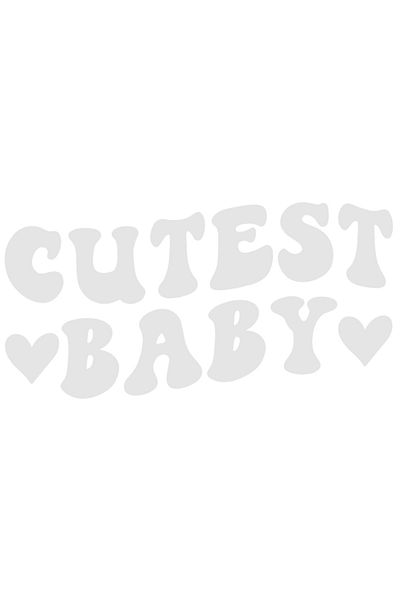StoryGift Romania Sticker Eticheta 50CM Exterior cu inimioare si textul in engleza "Cutest baby" - cel mai dragu
