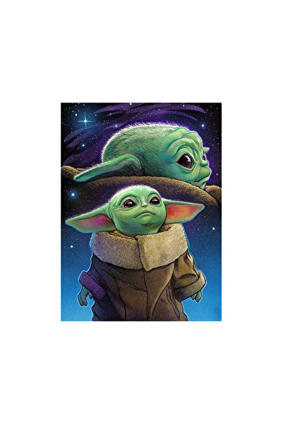 zola Goblen mozaic cu diamante, model Yoda Star Wars, multicolor, 5D, 30x40 cm