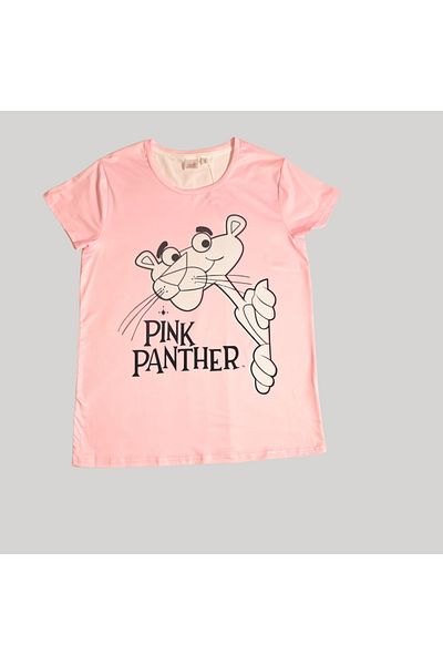 Panther PINK PANTHER WOMENS SHORT SLEEVE PAJAMA SETS , SILKY POLYESTER