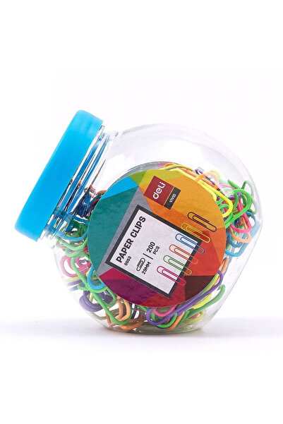Deli Agrafe metalice colorate 29mm, 200 buc., pentru borcane din plastic, Deli
