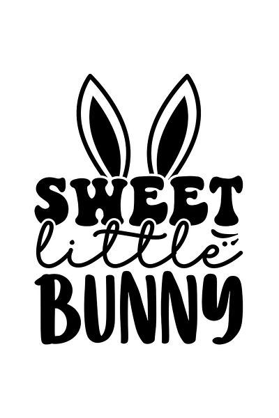 StoryGift Romania Sticker Eticheta 40CM Exterior cu mesajul in engleza "Sweet little bunny" - iepure mic si drag