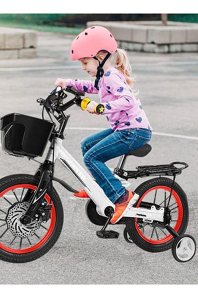 Ma Baby 14 inch Magnesium Alloy Lightweight Kids Bicycle, with Adjustable Handlebars, Removable Basket