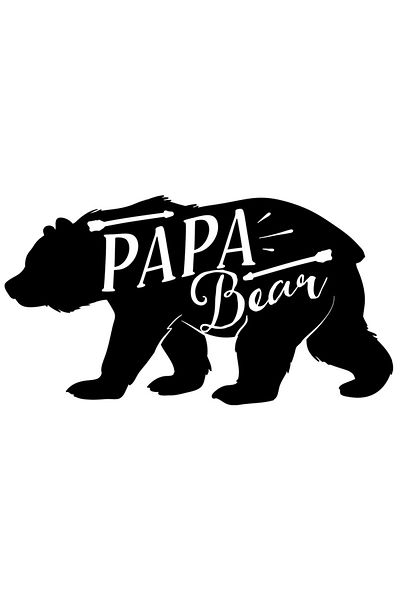 StoryGift Romania Sticker Eticheta 40CM Exterior cu o figura de urs si sageti cu mesajul "Papa bear" - tatal urs