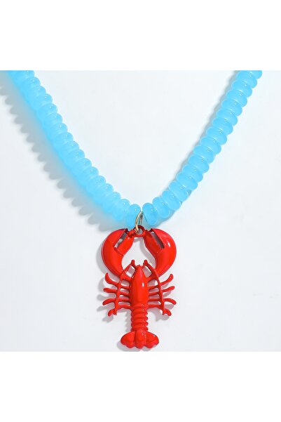 Choice قلادة على شكل سرطان البحر مصنوعة يدويًا من خرز الكريستال من طراز 7 فيد...