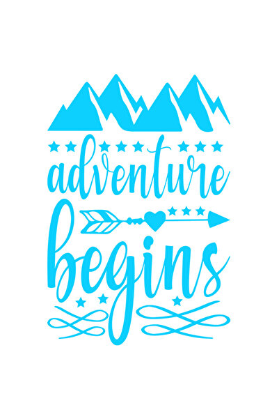 StoryGift Romania Sticker Exterior cu munti pentru iubitorii de drumetii cu mesajul "Adventure begins" - ave