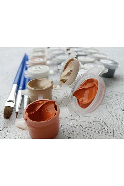 zola Set pictura pe numere copii si adulti cu acuarele, Zola, panza 40 × 50 cm, Turnul Eiffel