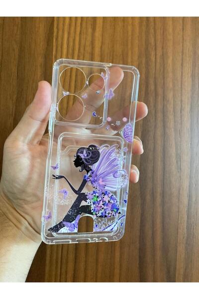 Newon Tecno Camon 20 Fairy Girl Printed Transparent Silicone Phone Case with Card Holder Cover (Compatible with Ck6N)