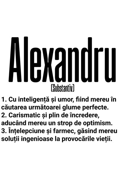 StoryGift Romania Sticker Cu Numele Alexandru, Inteligenta, Umor, Carismatic,...