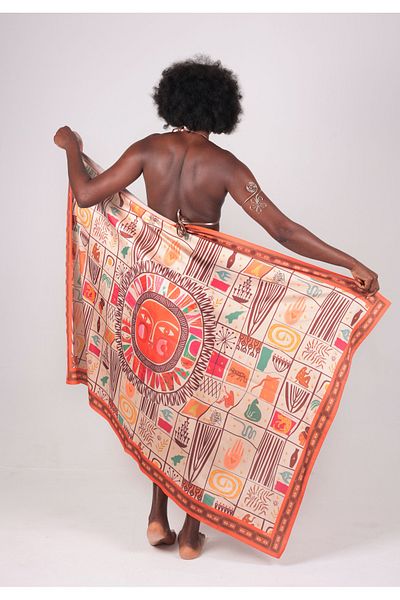 Sukkha Liora Pareo - Sunny Ethnic Pattern, Stylish Silk Satin Fabric - 150X100 cm