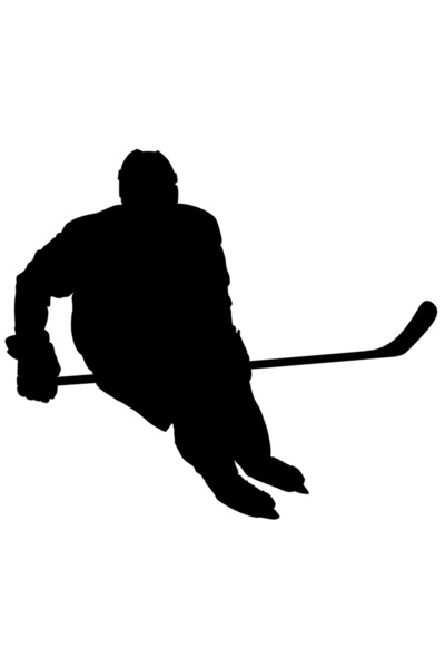 StoryGift Romania Sticker Adeziv 90CM Exterior cu un jucator de hochei care patineaza - crosa , Vinyl Negru, 90 cm