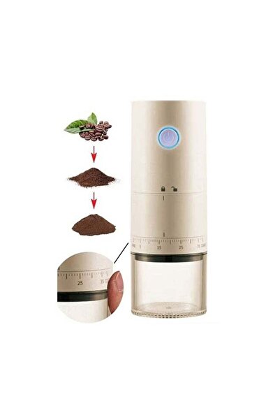 Generic مطحنة قهوة كهربائية خارجية قابلة لإعادة الشحن عبر USB، سهلة التشغيل بالضغط مع فرشاة إعادة