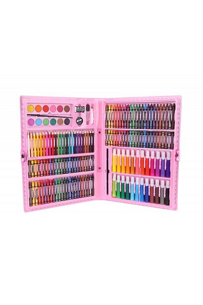 zola Set pictat si desen, gentuta depozitare, 168 piese, roz, 39x33 cm