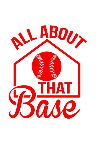 StoryGift Romania Sticker Exterior cu o minge de baseball si mesajul in limba engleza "All about that base"