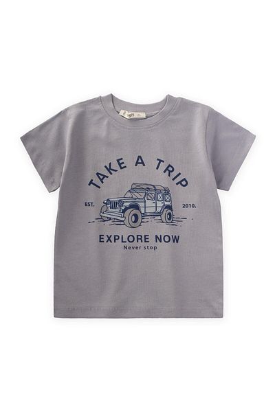 Cigit Take a Trip Printed T-Shirt 2-7 Years Gray