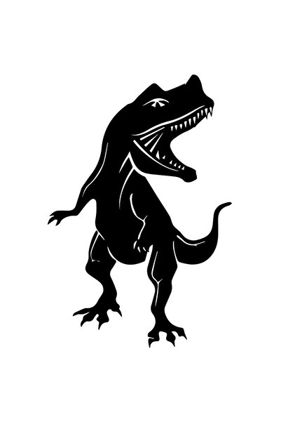 StoryGift Romania Sticker Autocolant 30CM Exterior cu un dinozaur furios , Vinyl Negru, 30 cm