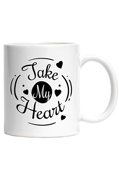 StoryGift Romania Cana Cu Mesaj In Engleza Take My Heart, Inima, Iubire, Cupl...