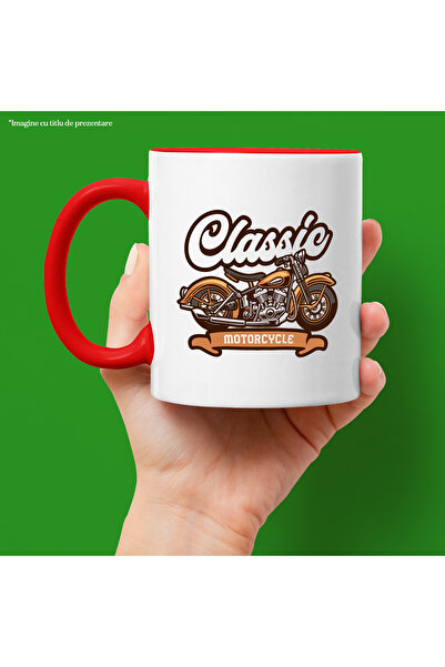 StoryGift Romania Mug With Message In English Classic Motorcycle, Ribbon, Multicolor 330 ml, Ceramics, With ,STG.