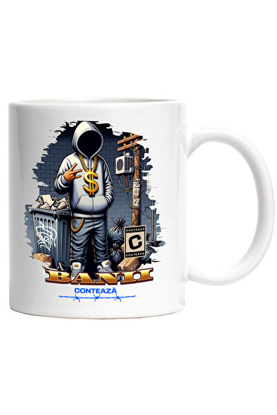 StoryGift Romania Cana banii conteaza gangster cu hanorac si medalion, 330ml,...