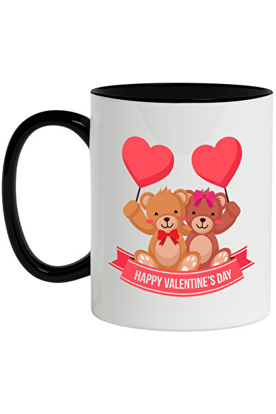 StoryGift Romania Cana Cu Mesaj In Engleza Happy Valentine's Day, Ursi De Plu...
