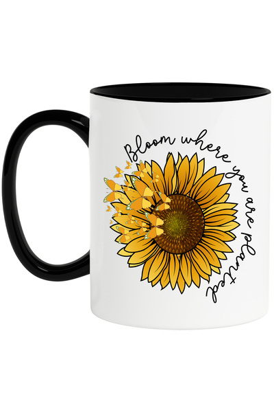 StoryGift Romania Cana cu floarea-soarelui cu mesajul "Bloom where you are pl...