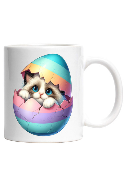 StoryGift Romania Cana cu o pisicuta Birmaneza care iese dintr-un ou spart | ...