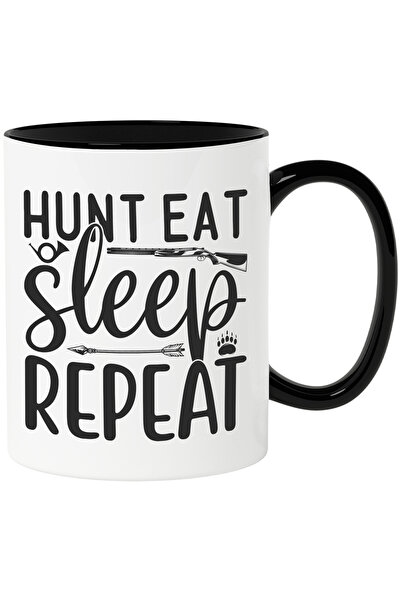 StoryGift Romania Cana cu textul "Hunt, eat sleep, repeat" - vaneaza mananca ...