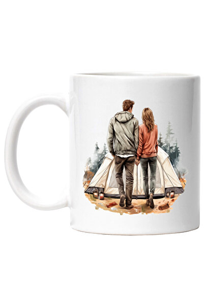 StoryGift Romania Cana cu o femeie si un barbat la camping | ilustratie | pad...