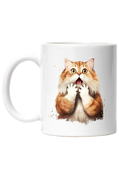 StoryGift Romania Cana cu o pisica socata, ilustratie, speriata, mirata, uimi...