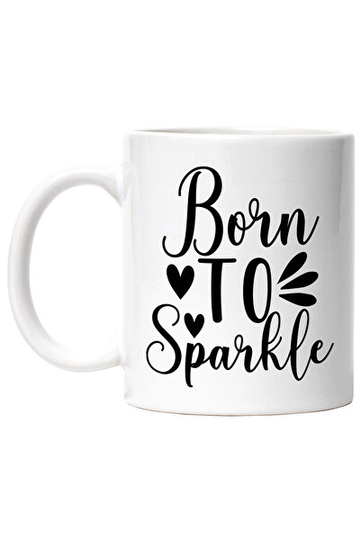 StoryGift Romania Cana cu inimioare si textul in engleza "Born to sparkle" - ...