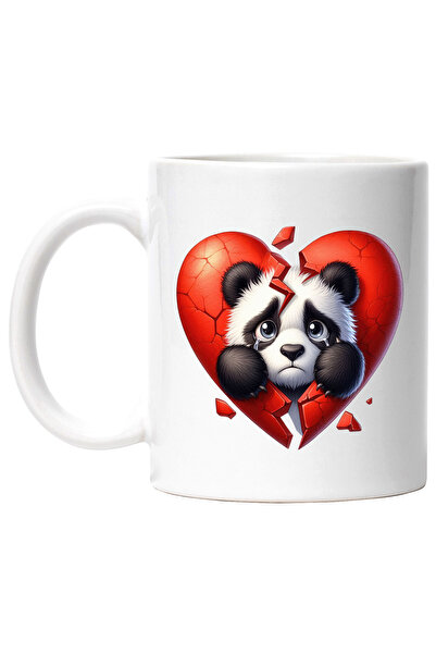 StoryGift Romania Cana cu un ursulet Panda trist, ilustratie, inima rupta, de...