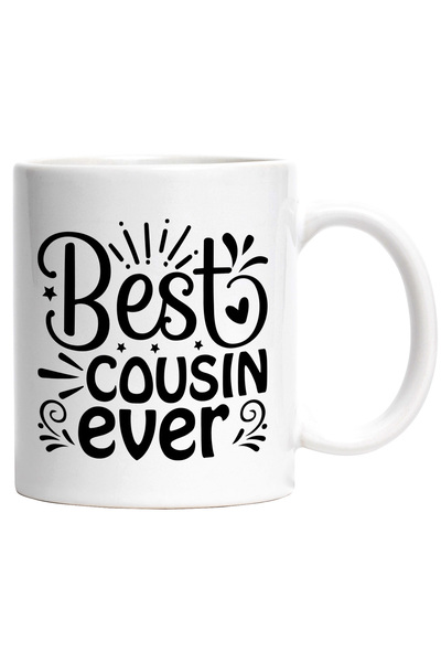 StoryGift Romania Cana cu stelute si inimioara cu textul "Best cousin ever" -...