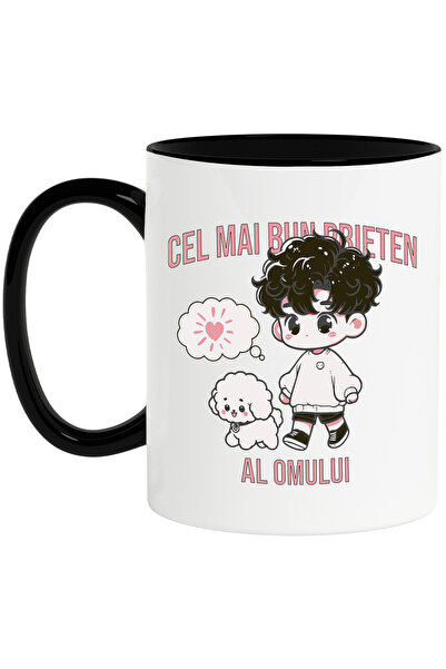 StoryGift Romania Cana Copil cu caine puddle plimbandu-se mesaj CEL MAI BUN P...