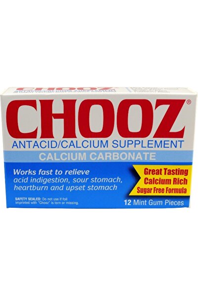 chooz علكة كربونات الكالسيوم المضادة للحموضة، خالية من السكر، بنكهة النعناع، ...