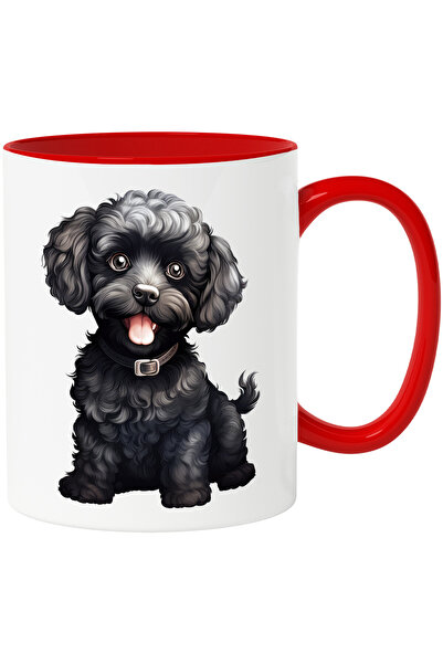 StoryGift Romania Mug with a black puppy | illustration | cheerful | collar |...