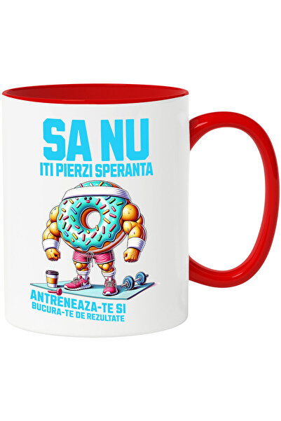 StoryGift Romania Cana cu Gogoasa Glazurata colorata Cu Muschii La Sala Sport...
