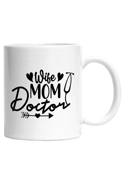 StoryGift Romania Cana cu textul in engleza "Wife, mom, doctor" - sotie mama ...