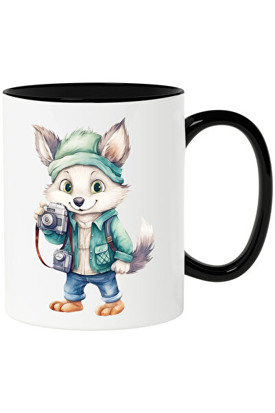 StoryGift Romania Cana cu un lup care face poze | tine un aparat de fotografi...