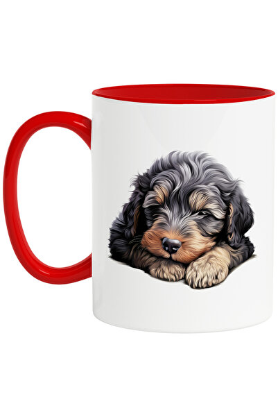 StoryGift Romania Cana cu un catel somnoros | ilustratie | negru | lenes | or...