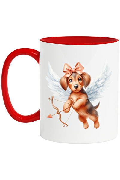 StoryGift Romania Cana cu un catelus cu funda | ilustratie | Cupidon | trage ...