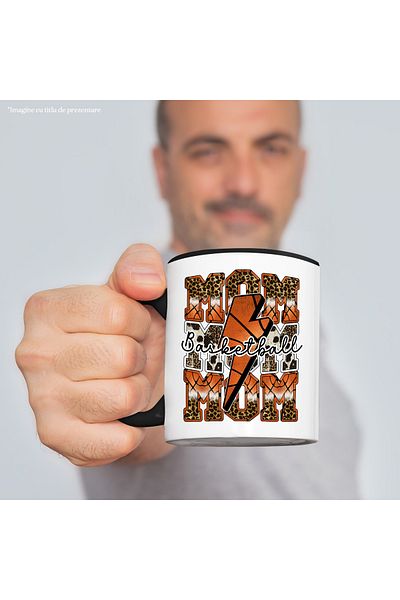 StoryGift Romania Lightning mug with the message "Basketball", basketball, illustration, sport, passion, efo, With ,STG