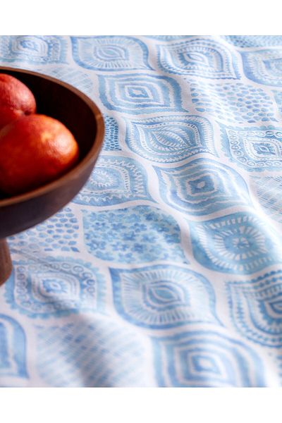 Madame Coco Wanzele-Tischdecke – Blau – 160 x 200 cm