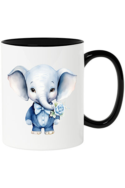 StoryGift Romania Cana cu un elefant la costum albastru | trandafir | putin t...