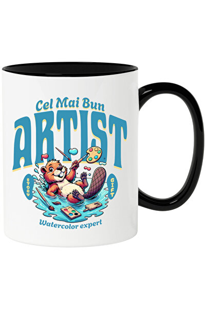 StoryGift Romania Cana cu Castor Vesel In Mare De Apa Pensule Instrumente Pic...